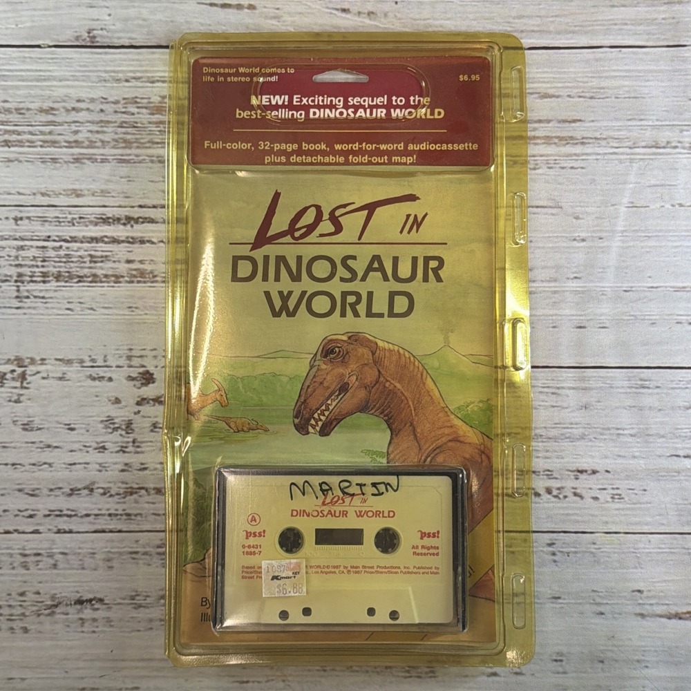 Vintage 1987 Lost In Dinosaur World Book & Cassette Price Stern Sloan Publishers